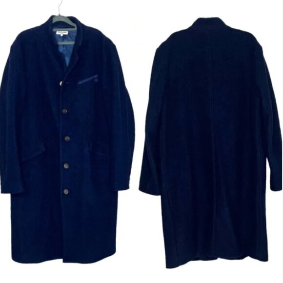 Opening Ceremony Blue Longline Compressed Wool Coat